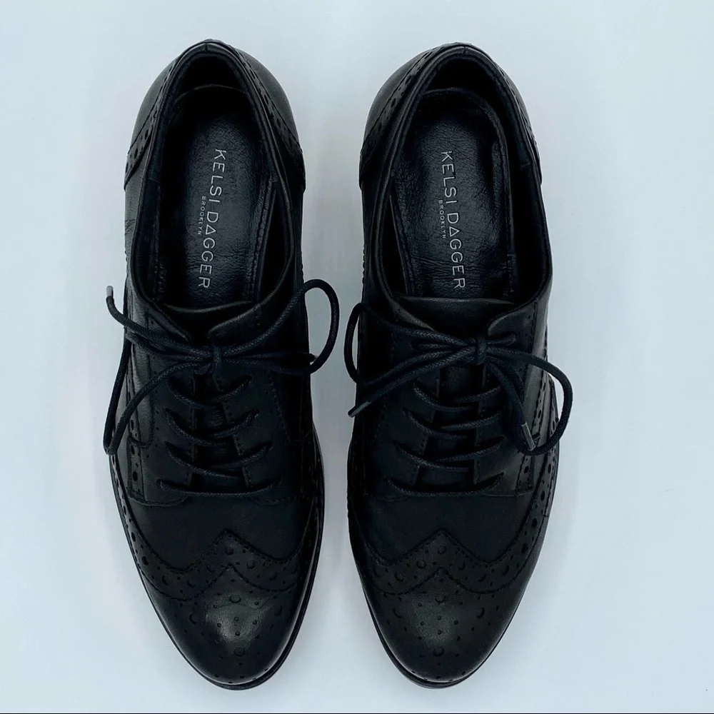 Kelsi Dagger Brooklyn Black Thorton Lace-Up Oxford Size 5.5